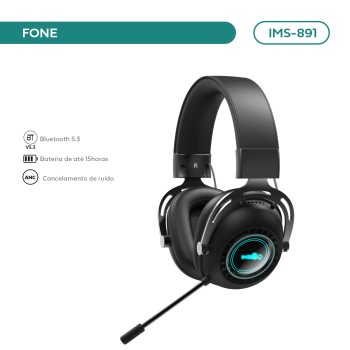 Headset Cancelamento De Ruído Anc Bluetooth IMS-891