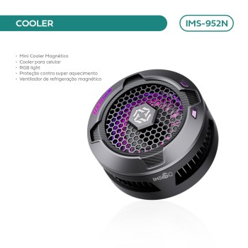 Cooler Magnético p/ Celular Imenso Silencioso 20w Rgb Cor Preto IMS-952N