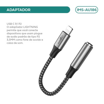 Cabo Adaptador Imenso Lightning Para P2 3,5mm IMS-AU186
