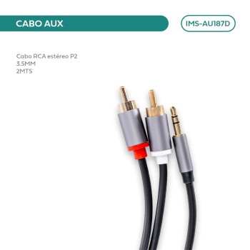 Cabo Rca Estéreo Av 3,5mm 2m IMS-AU187D