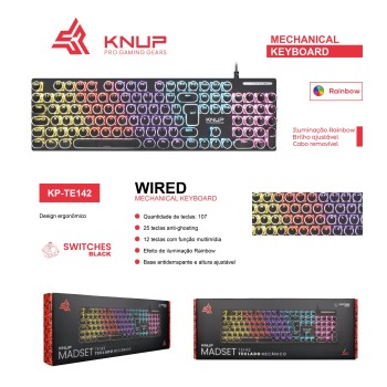 KP-TE142 TECLADO MECANICO COM FIO