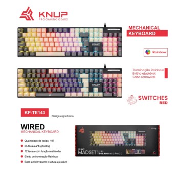 KP-TE143 TECLADO MECANICO COM FIO