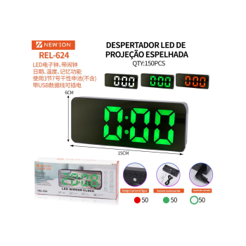 Relógio despertador led