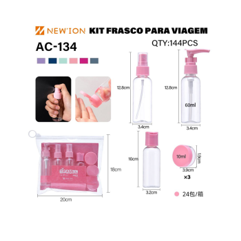 kit frasco para viagem 