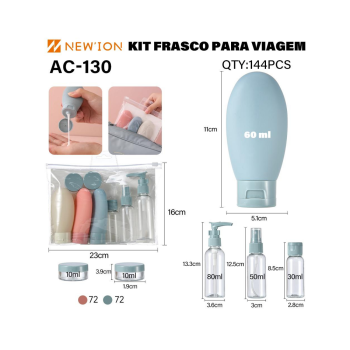 kit frasco para viagem 
