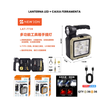 Lanterna led + caixa ferramenta