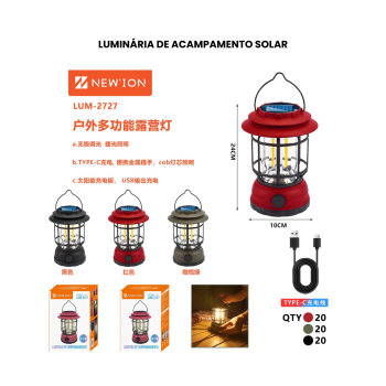 Luminária de acampamento solar