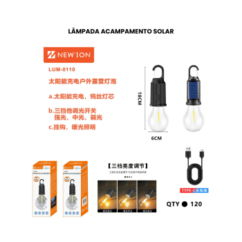 Lâmpada acampamento solar